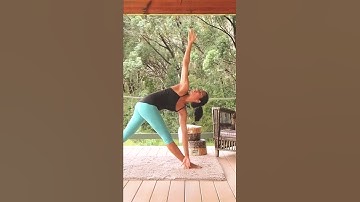 Revolved Triangle Pose (Parivrtta Trikonasana) - Increase Stability 💖 #short #shorts #yoga #yogapose