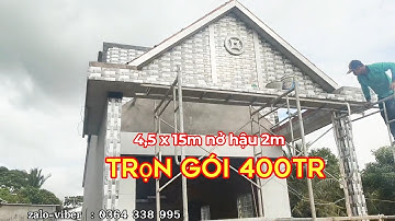 Cập nhật tiến độ căn nhà diện tích 4,5m x 15m nở hậu 2m sau khi khởi công được 4 tuần.