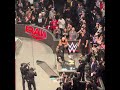 Roman reigns comes under the ring not televised wwe monday night raw brooklyn 412024 shorts