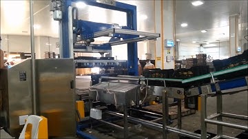 Crate De-Palletiser with crate sorting