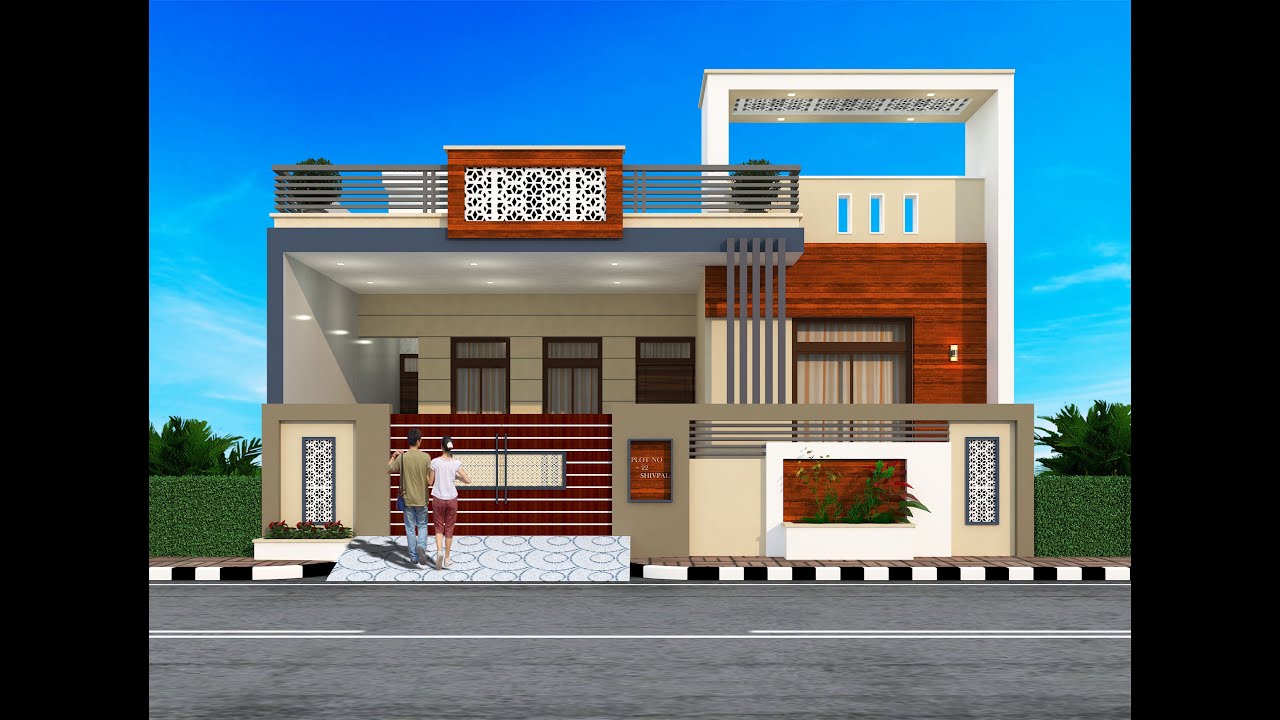 35' x 60' west facing single floor House plan & elevation design