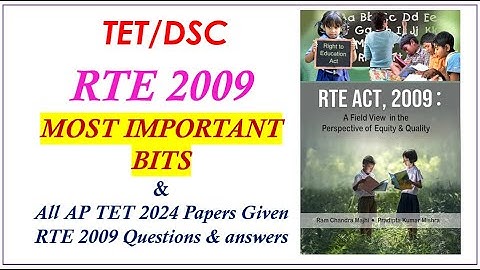 RTE 2009 Most Important bits | TET / DSC | Vidya Drukpathalu |విద్యా హక్కు చట్టం 2009 in telugu