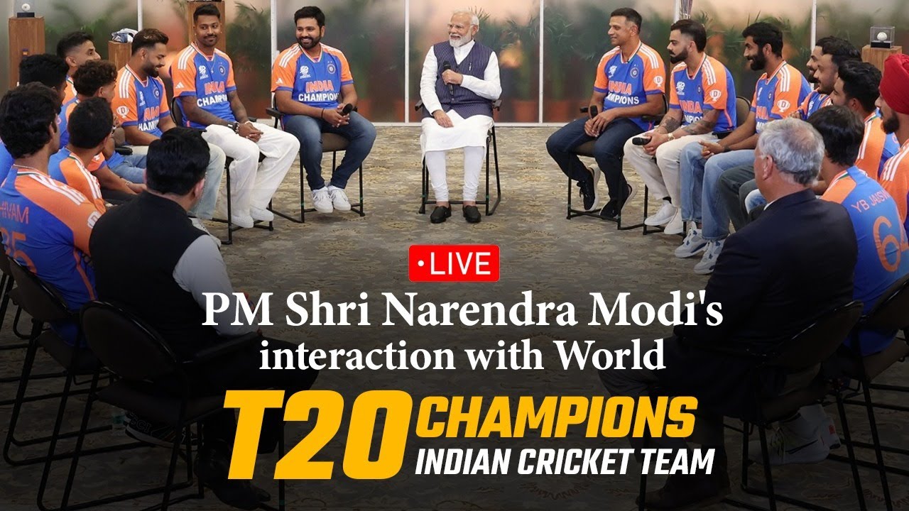 LIVE: PM Shri Narendra Modi’s Special Interaction with World T20 Champions Team India