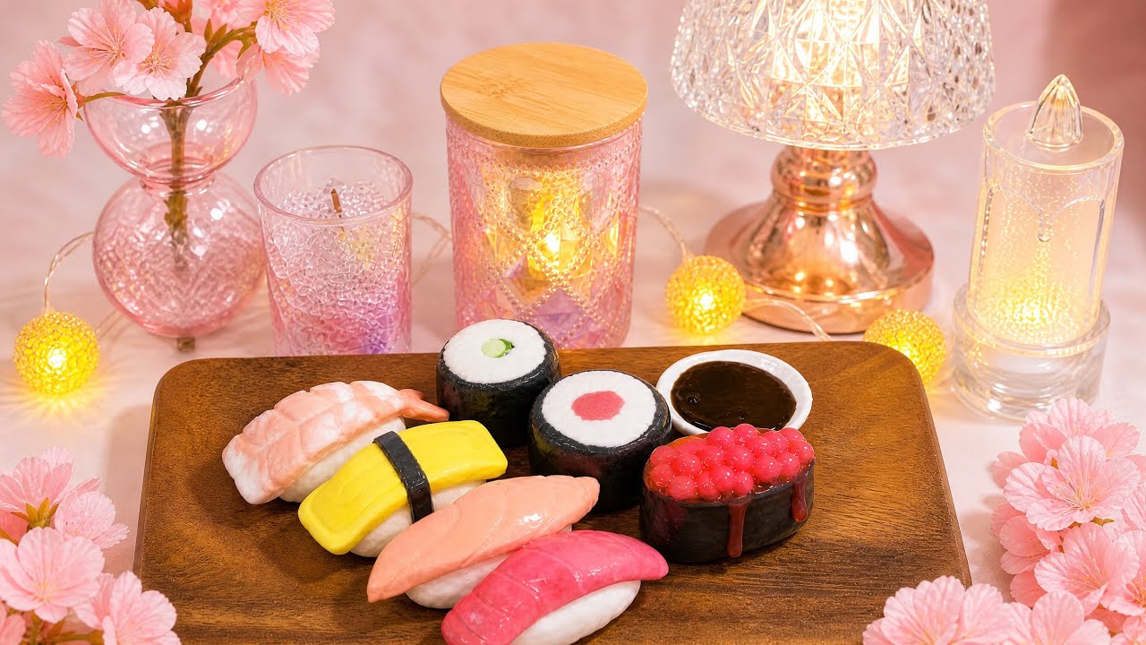 【ASMR】粘土のお寿司🍣をクレイクラッキング