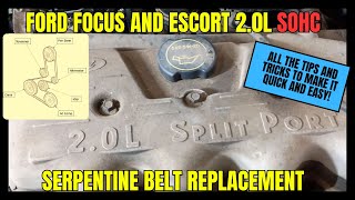 ford focus escort 2.0 sohc serpentine belt 98-2002 by The Joy of Wrenching 144 views 4 months ago 6 minutes, 41 seconds