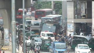 Incredible traffic jam in Dhaka ,Bangladesh। Farmgate.