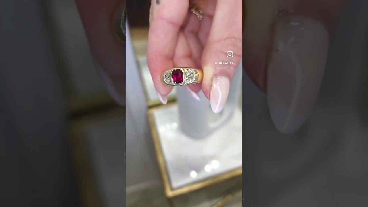 GIA Certified Ruby & Diamond Ring 💎 14K Yellow Gold 