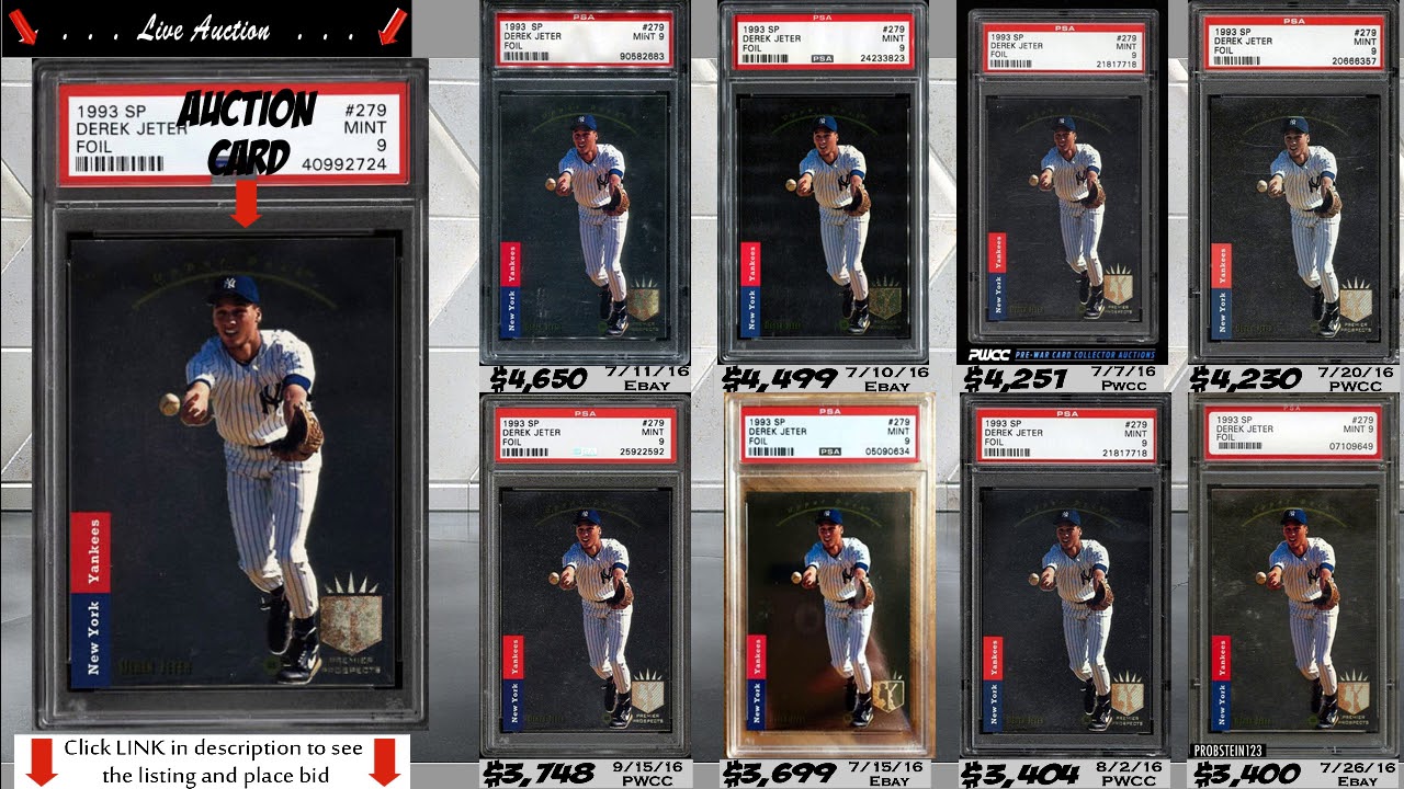 1993 Derek Jeter MINT Rookie Card # SP 279 PSA 9 - YouTube