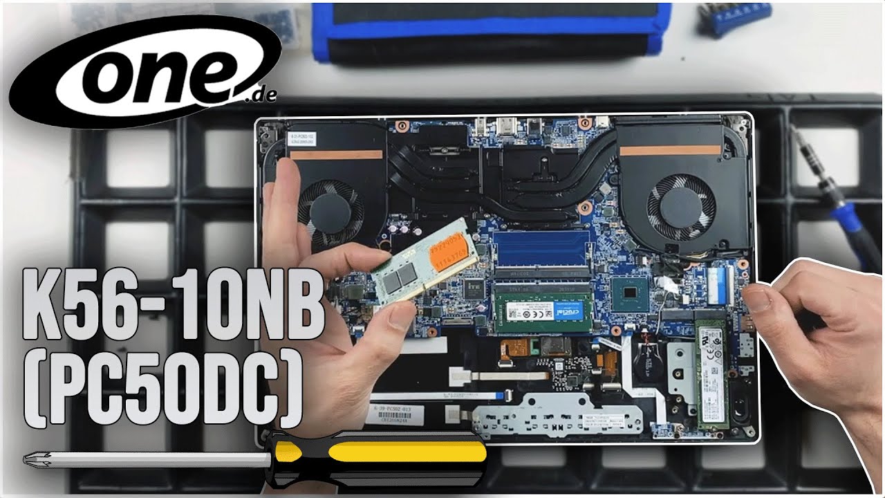 One K56-10NB (Clevo PC50DC) from the inside - replacing RAM, SSD
