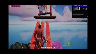 TROYDAN GETS DRUNK AND FALLS FROM HIS CHAIR PLAYING ONLY UP ON FORTNITE FUNNY STREAM MOMENT