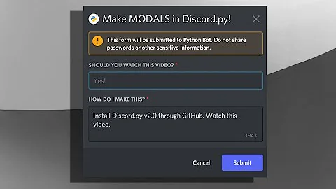 Discord MODALS in Discord.py are Here!