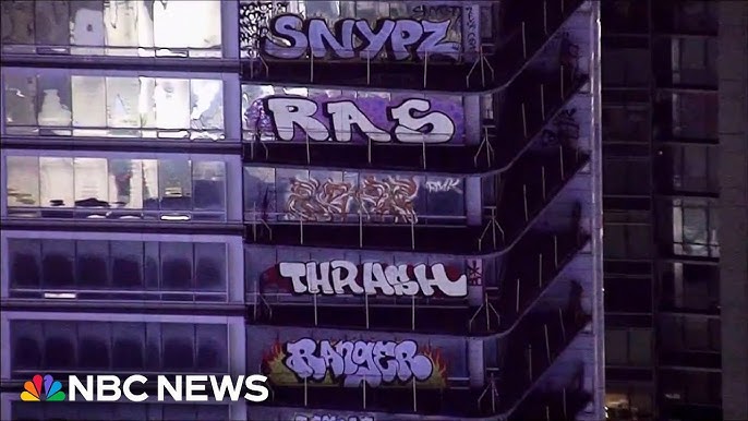 Taggers Vandalize Around 30 Floors Of A New Los Angeles High Rise