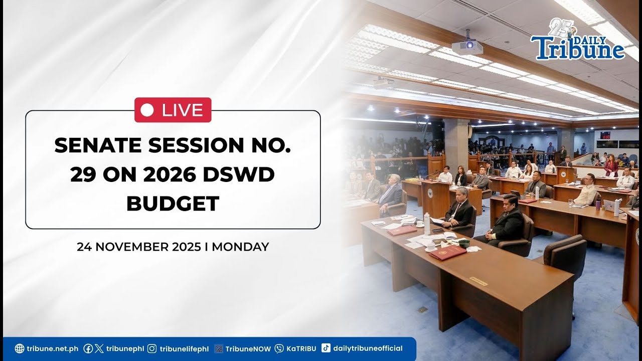 LIVE: Senate Session No. 29 on 2026 DSWD Budget | 24 November 2025 I Monday