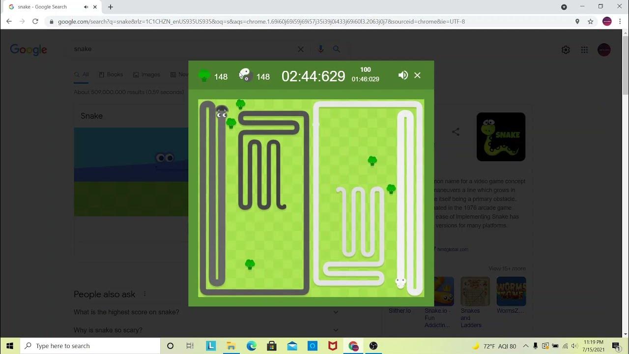 google snake game twin high score world record (34) (old) 