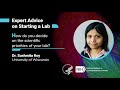 Expert advice on starting a lab with dr sushmita roy