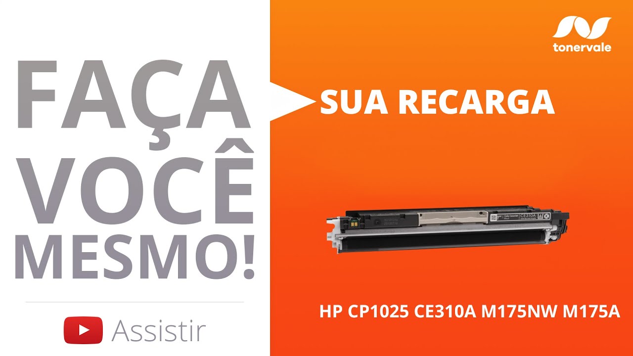 Recarga de Toner HP CP1025 CE310A M175NW M175A (126A) - Vídeo Aula Toner Vale