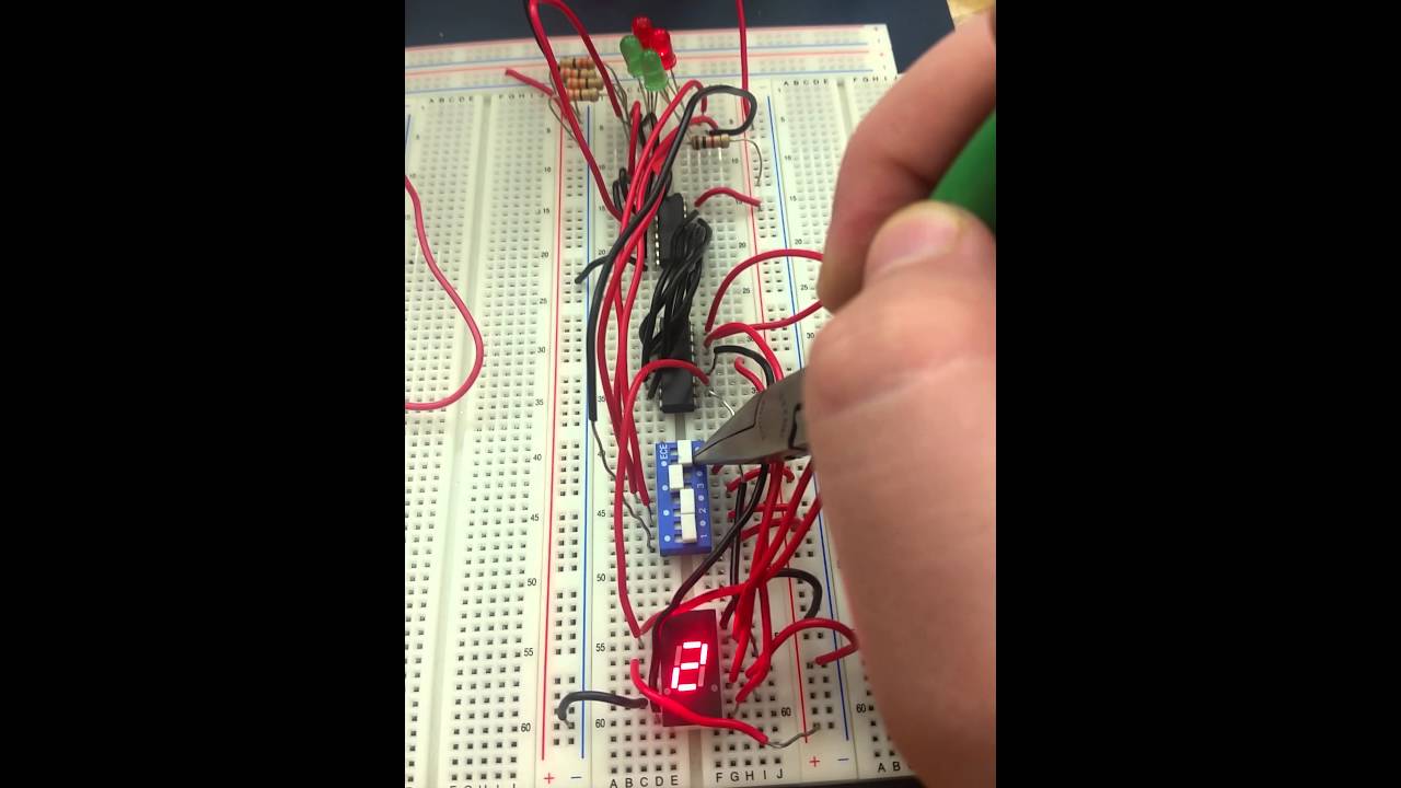 I made 0 through 8 show - Digital Electronics Class