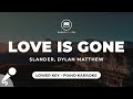 Love Is Gone - SLANDER, Dylan Matthew (Lower Key - Piano Karaoke)