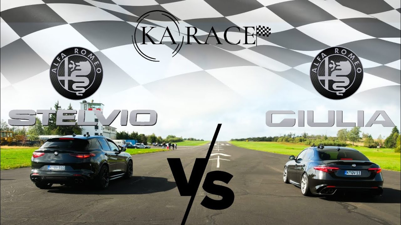 Alfa Romeo Giulia Quadrifoglio vs Stelvio Quadrifoglio - Drag Race ...