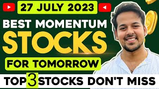 intraday stocks for tomorrow || 27 july 2023 || institutional trading