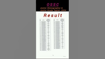OSSC ll Junior Stenographer & Junior Grade Typist (2024) ll Result #stenographer #ossc