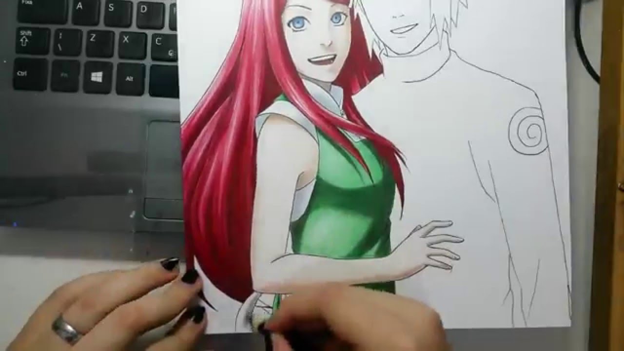 Mayara Rodrigues Drawings - Minato, Kushina e Naruto