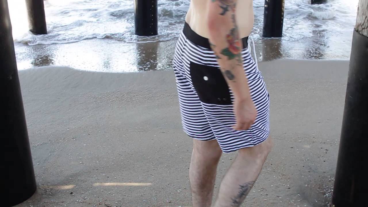 Tankfarm & Co. Maverick Black and White Stripe Boardshort - Details