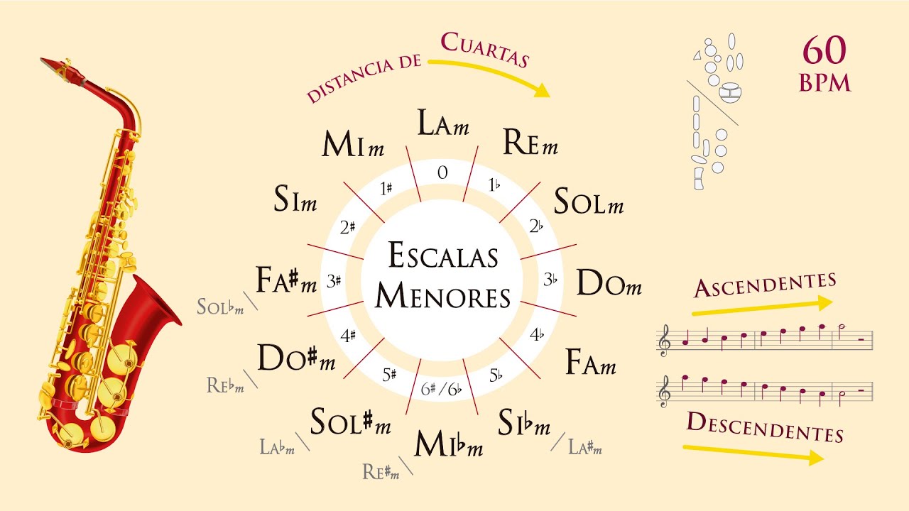 Practica n°1 🎷 12 ESCALAS MENORES | Saxo Alto o Baritono | bpm 60