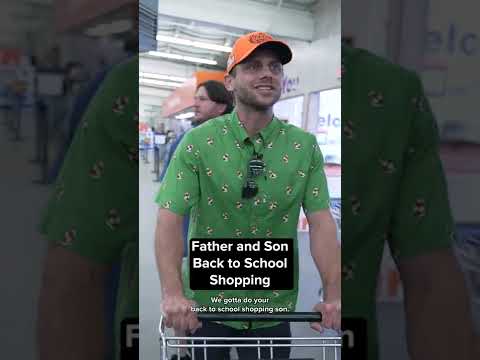 Father and Son back to school shopping, Charlie Berens, You Betcha, YouBetc...