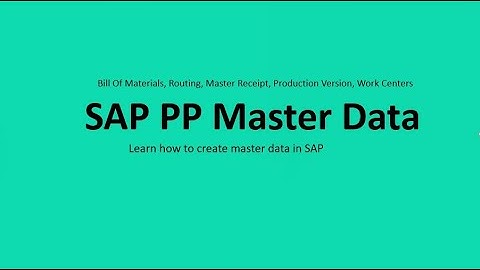 Master Data SAP Production Planning