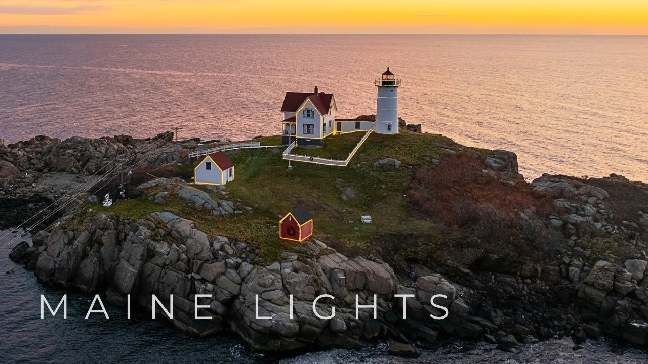 Maine Lighthouses - 1 Hour of Calm 4K Drone 