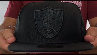 Oakland Raiders NFL TEAM-BASIC BLACKOUT Fitted Hat by New Era