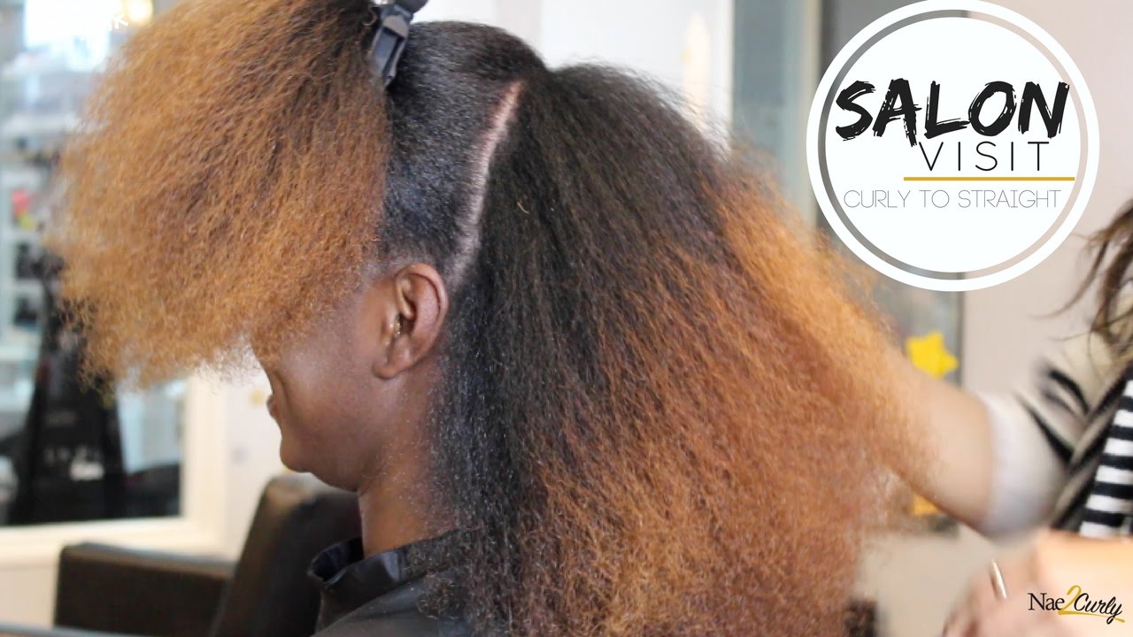 Salon Visit | Straightening Natural Hair (Type 4 hair) - YouTube