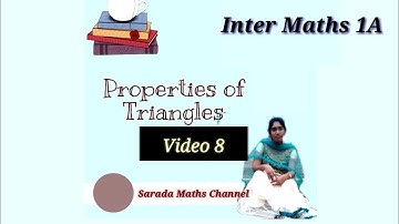 Maths 1A Properties of Triangles || Properties of Triangles || Inter MATHS Properties of Triangles