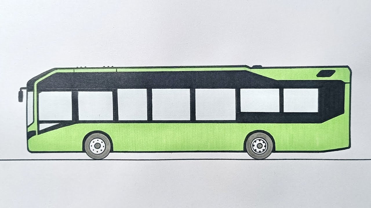 How to Draw an Electric Bus Step-by-step - YouTube