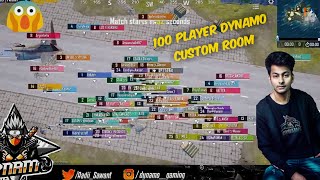 100 players in Dynamo custom room | most intense battle | Pubg mobile #dynamogaming #6