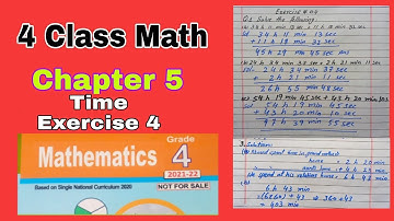 Class 4 Maths Chapter 5 Exercise 4 | time, addition and subtraction of time  | ilmi darasgah