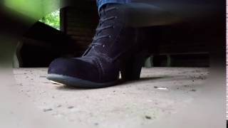 Accidental Crush Banana With Black Boots Slow Motion