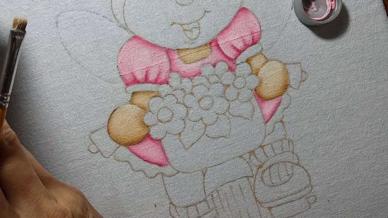Abelhinha  - Parte 1 - Pintura em tecido
