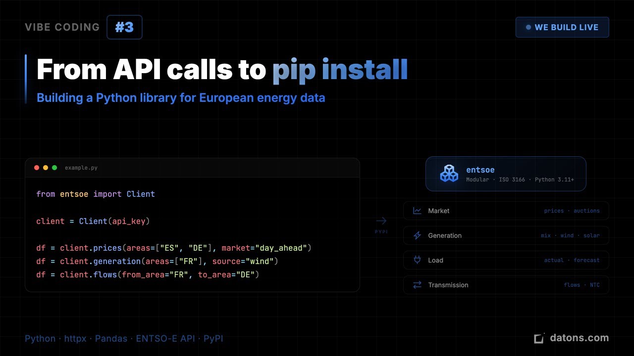 Vibe Coding #3 - Building a Python Library for an API | European Energy ...