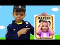 Leah and Anwar Pretend Play Police Costume Dress Up | Police Chase Story