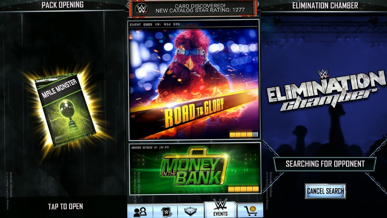 Monster Pack Opening, KOTR Glitch Elimination Chamber & Other Wwe Supercard aNdroid / IOS Gameplay