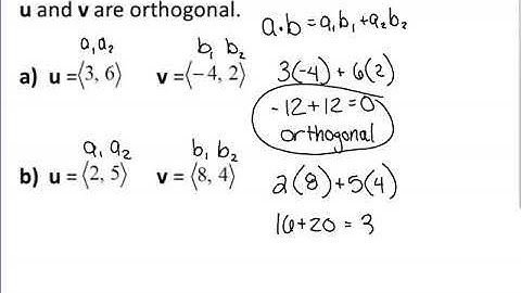 Section 8-3 Part A Dot Product and Vector Projections