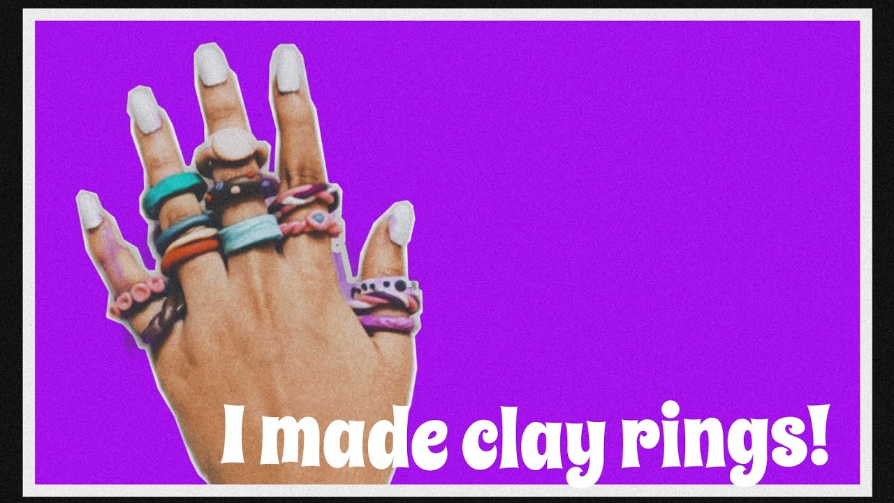 DIY chunky clay rings💖/How to make polymer clay rings YouTube
