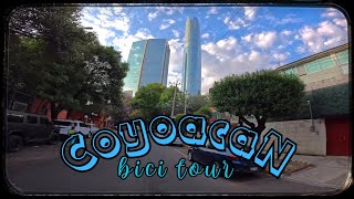 Coyoacan en Ciudad de Mexico, Un Tour con Bicicleta 2024 4K