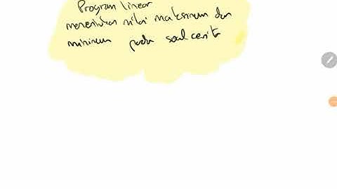 Program linier menentukan nilai maksimum dan minimum soal cerita