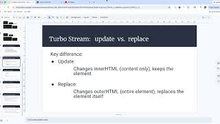 Turbo Streams: when to use update vs. replace Details