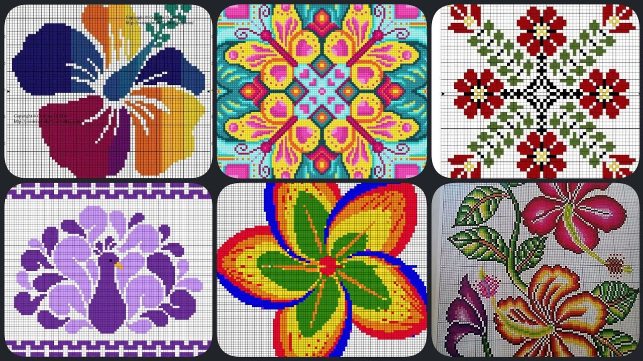 Cross stitch centre design for bed sheet ,table cover/Dosti center and border design