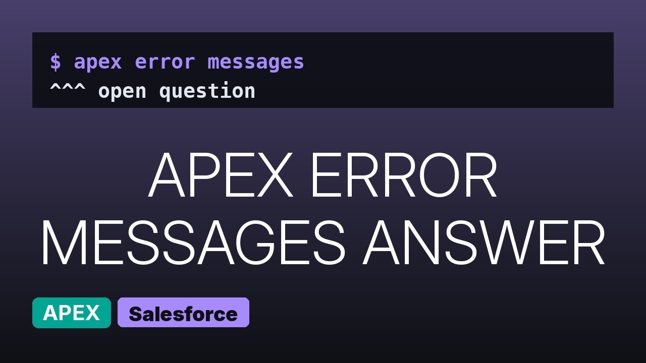 Salesforce: Wrong date Apex error message - YouTube