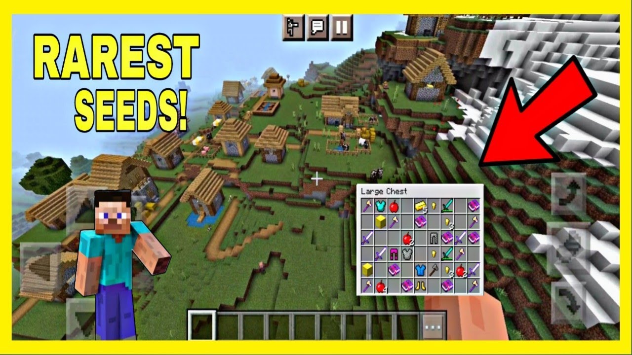 Most rarest seeds for Minecraft pocket edition 🔥|| god seed for mcpe!!
